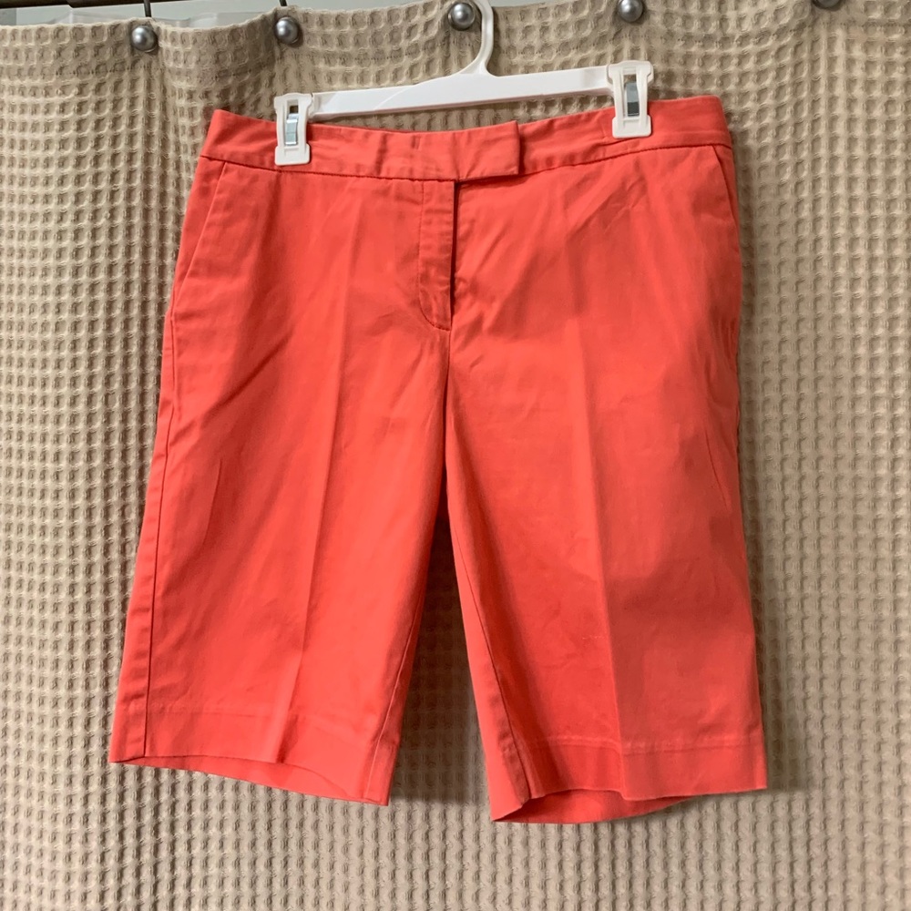 Bright coral Bermuda petite short
